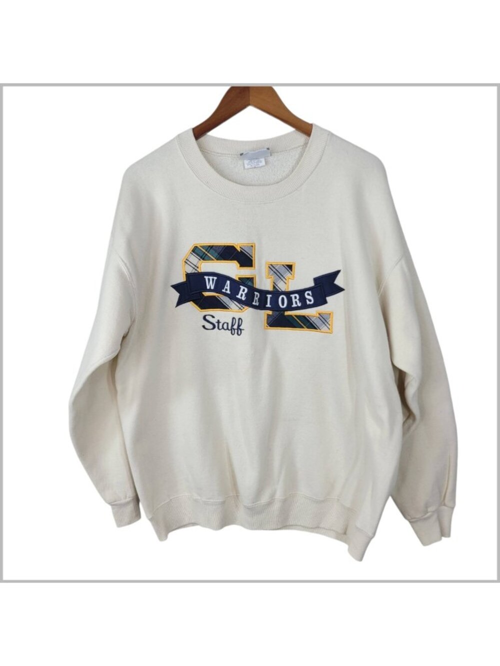 Vintage 90s Golden State Warriors XL Crewneck Staff Plaid Lee Heavyweight Mens